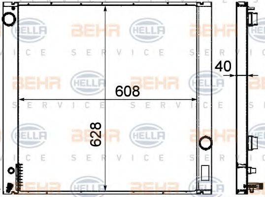 HELLA 8MK376718321 Радіатор, охолодження двигуна