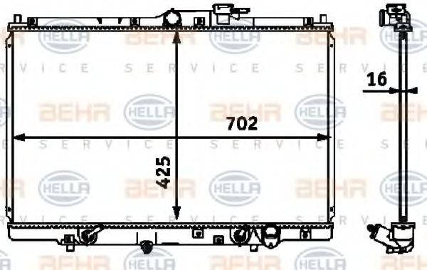 HELLA 8MK376718521 Радіатор, охолодження двигуна