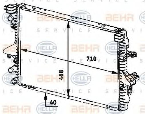 HELLA 8MK376719171 Радіатор, охолодження двигуна