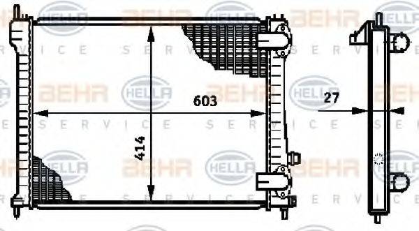 HELLA 8MK376719281 Радіатор, охолодження двигуна