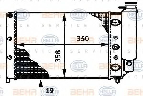 HELLA 8MK376719311 Радіатор, охолодження двигуна