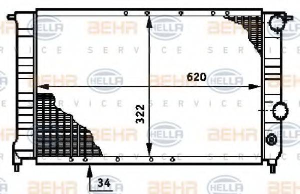 HELLA 8MK376719641 Радіатор, охолодження двигуна