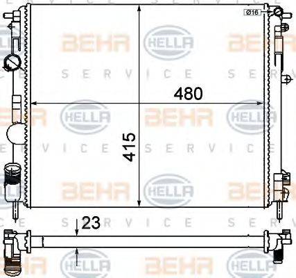 HELLA 8MK376719691 Радіатор, охолодження двигуна