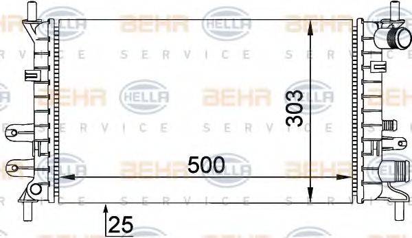 HELLA 8MK376720191 Радіатор, охолодження двигуна