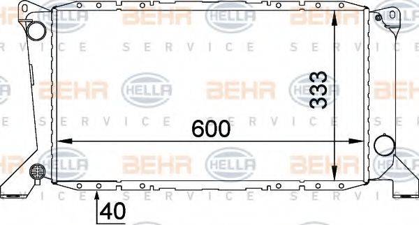 HELLA 8MK376720211 Радіатор, охолодження двигуна