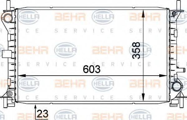 HELLA 8MK376720291 Радіатор, охолодження двигуна