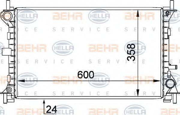 HELLA 8MK376720301 Радіатор, охолодження двигуна