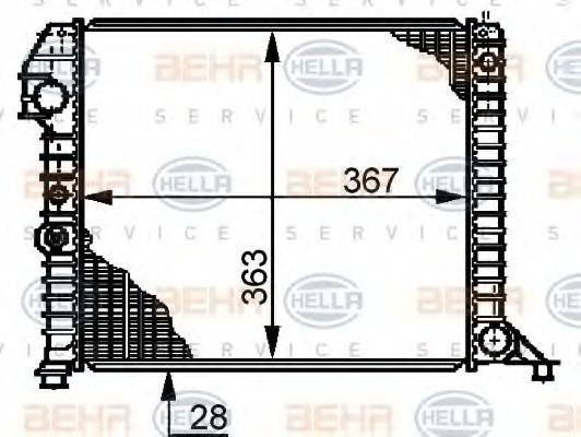 HELLA 8MK376720471 Радіатор, охолодження двигуна