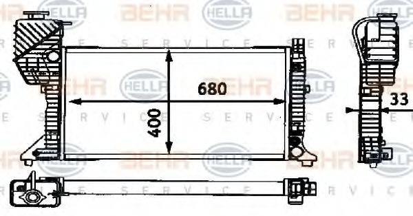 HELLA 8MK376721201 Радіатор, охолодження двигуна