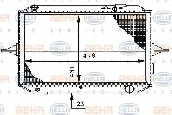 HELLA 8MK376722331 Радіатор, охолодження двигуна