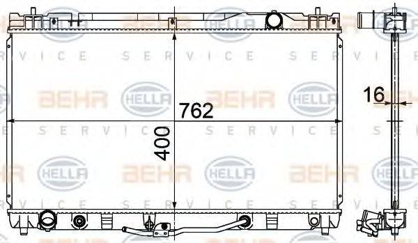 HELLA 8MK376724601 Радіатор, охолодження двигуна