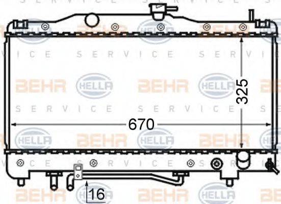 HELLA 8MK376724641 Радіатор, охолодження двигуна