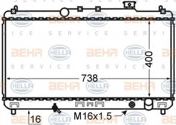 HELLA 8MK376726671 Радіатор, охолодження двигуна