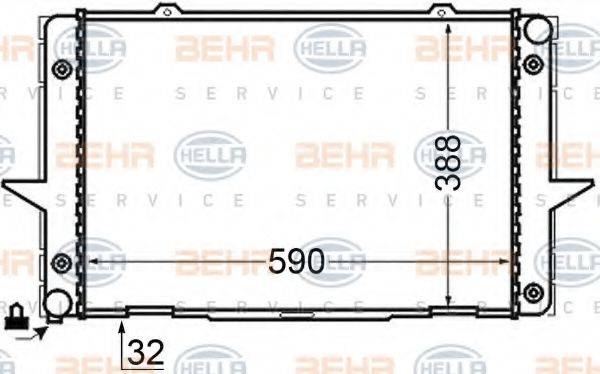 HELLA 8MK376726761 Радіатор, охолодження двигуна