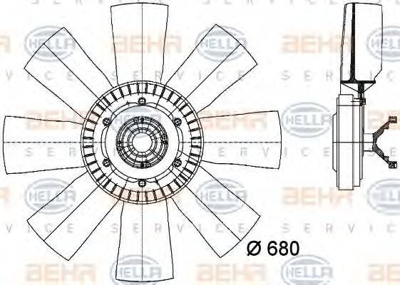 HELLA 8MV376727101 Вентилятор, охолодження двигуна