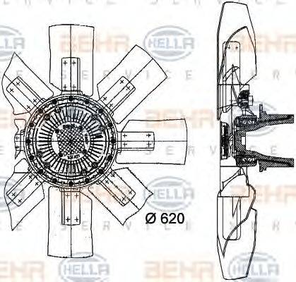 HELLA 8MV376727381 Вентилятор, охолодження двигуна