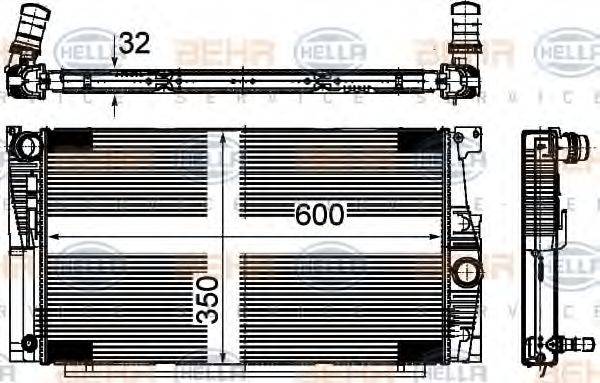 HELLA 8MK376729271 Радіатор, охолодження двигуна