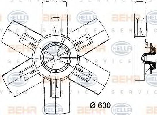 HELLA 8MV376730261 Вентилятор, охолодження двигуна