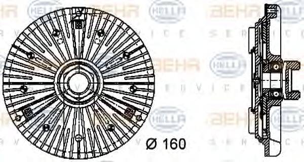 HELLA 8MV376732271 Зчеплення, вентилятор радіатора