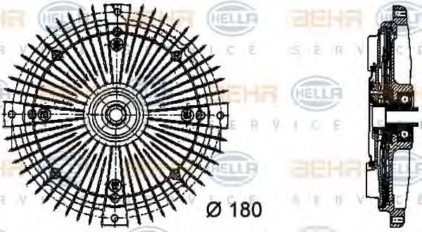 HELLA 8MV376732491 Зчеплення, вентилятор радіатора