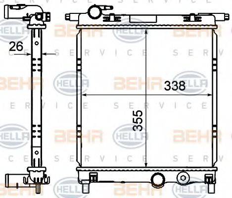 HELLA 8MK376735021 Радіатор, охолодження двигуна