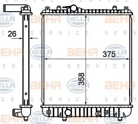 HELLA 8MK376735081 Радіатор, охолодження двигуна