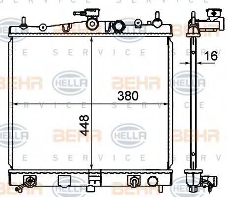 HELLA 8MK376735121 Радіатор, охолодження двигуна