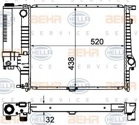 HELLA 8MK376735351 Радіатор, охолодження двигуна