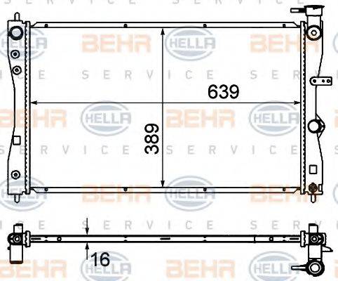 HELLA 8MK376735401 Радіатор, охолодження двигуна