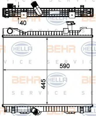 HELLA 8MK376751221 Радіатор, охолодження двигуна