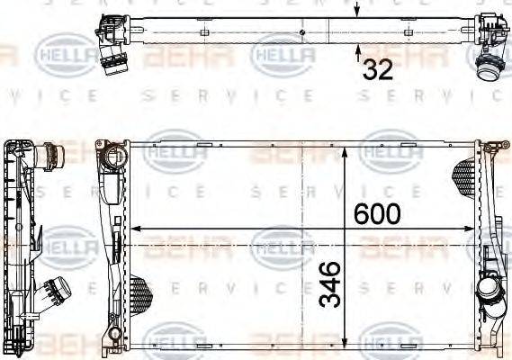 HELLA 8MK376754021 Радіатор, охолодження двигуна