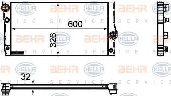 HELLA 8MK376754151 Радіатор, охолодження двигуна