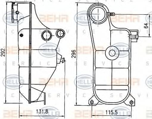 HELLA 8MA376755151 Компенсаційний бак, охолоджуюча рідина