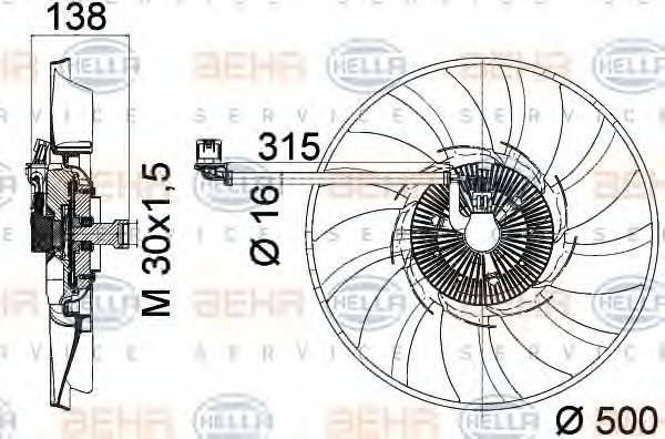 HELLA 8MV376758241 Вентилятор, охолодження двигуна