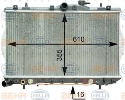 HELLA 8MK376762051 Радіатор, охолодження двигуна