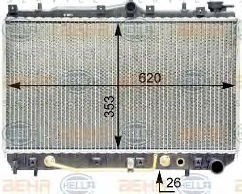 HELLA 8MK376762131 Радіатор, охолодження двигуна