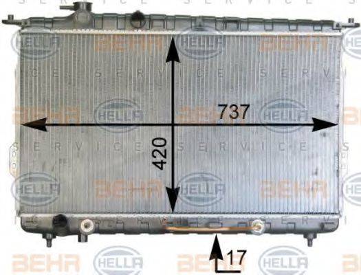 HELLA 8MK376762491 Радіатор, охолодження двигуна