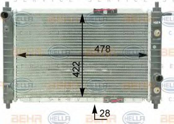 HELLA 8MK376762511 Радіатор, охолодження двигуна