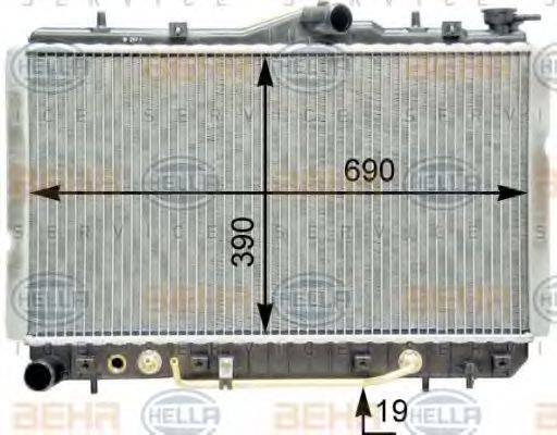 HELLA 8MK376763011 Радіатор, охолодження двигуна