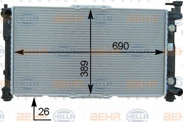 HELLA 8MK376763451 Радіатор, охолодження двигуна