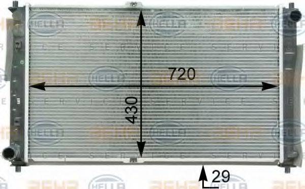 HELLA 8MK376763591 Радіатор, охолодження двигуна