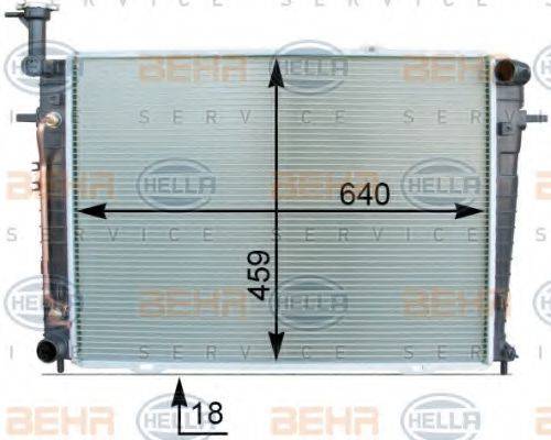 HELLA 8MK376763671 Радіатор, охолодження двигуна