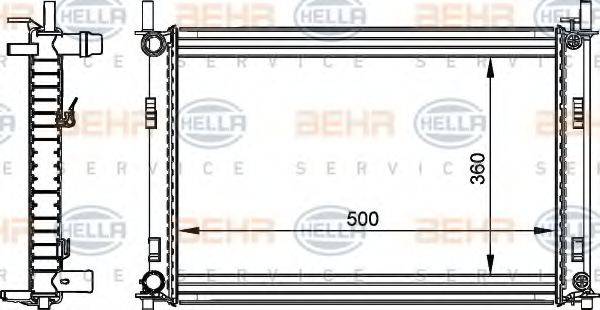 HELLA 8MK376764301 Радіатор, охолодження двигуна