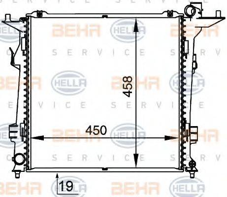 HELLA 8MK376764471 Радіатор, охолодження двигуна