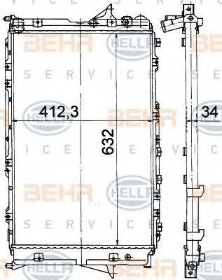 HELLA 8MK376765161 Радіатор, охолодження двигуна