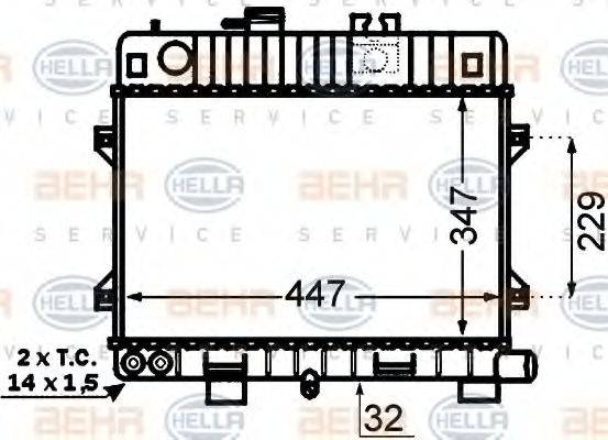 HELLA 8MK376766451 Радіатор, охолодження двигуна