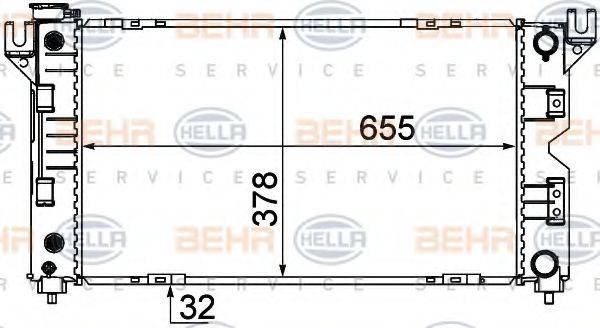 HELLA 8MK376766541 Радіатор, охолодження двигуна