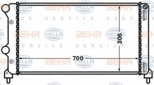 HELLA 8MK376767701 Радіатор, охолодження двигуна