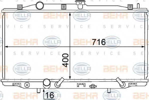 HELLA 8MK376768371 Радіатор, охолодження двигуна