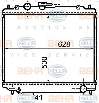 HELLA 8MK376770151 Радіатор, охолодження двигуна